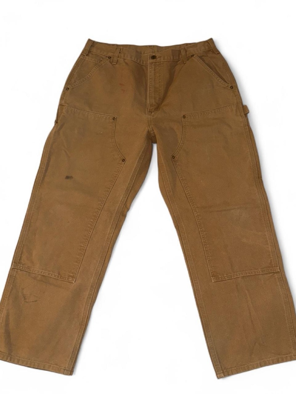 Carhartt B136 Relaxed Fit Canvas Double-Front Utility Brown Pants 36x30
